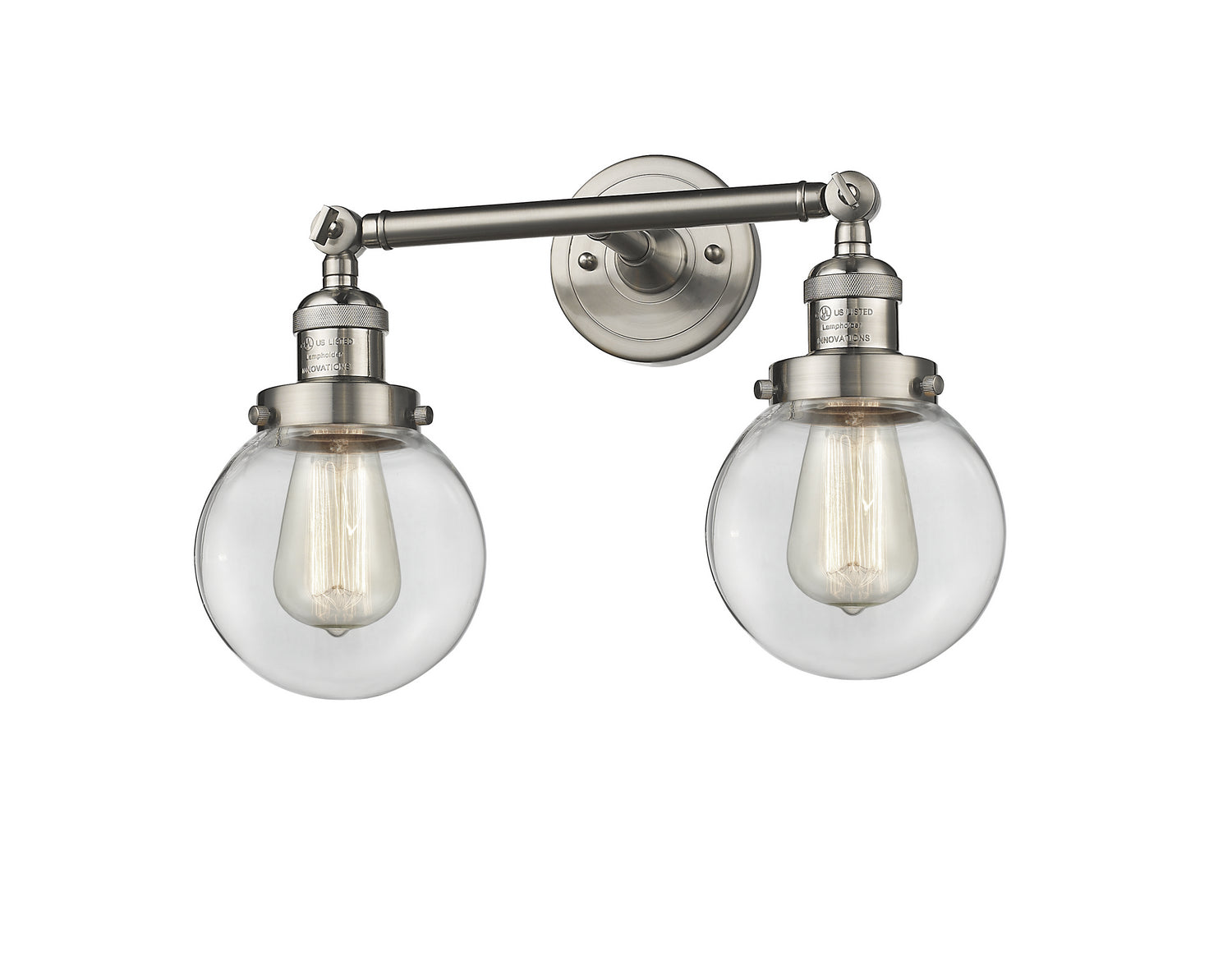 Innovations - 208-SN-G202-6 - Two Light Bath Vanity - Franklin Restoration - Brushed Satin Nickel