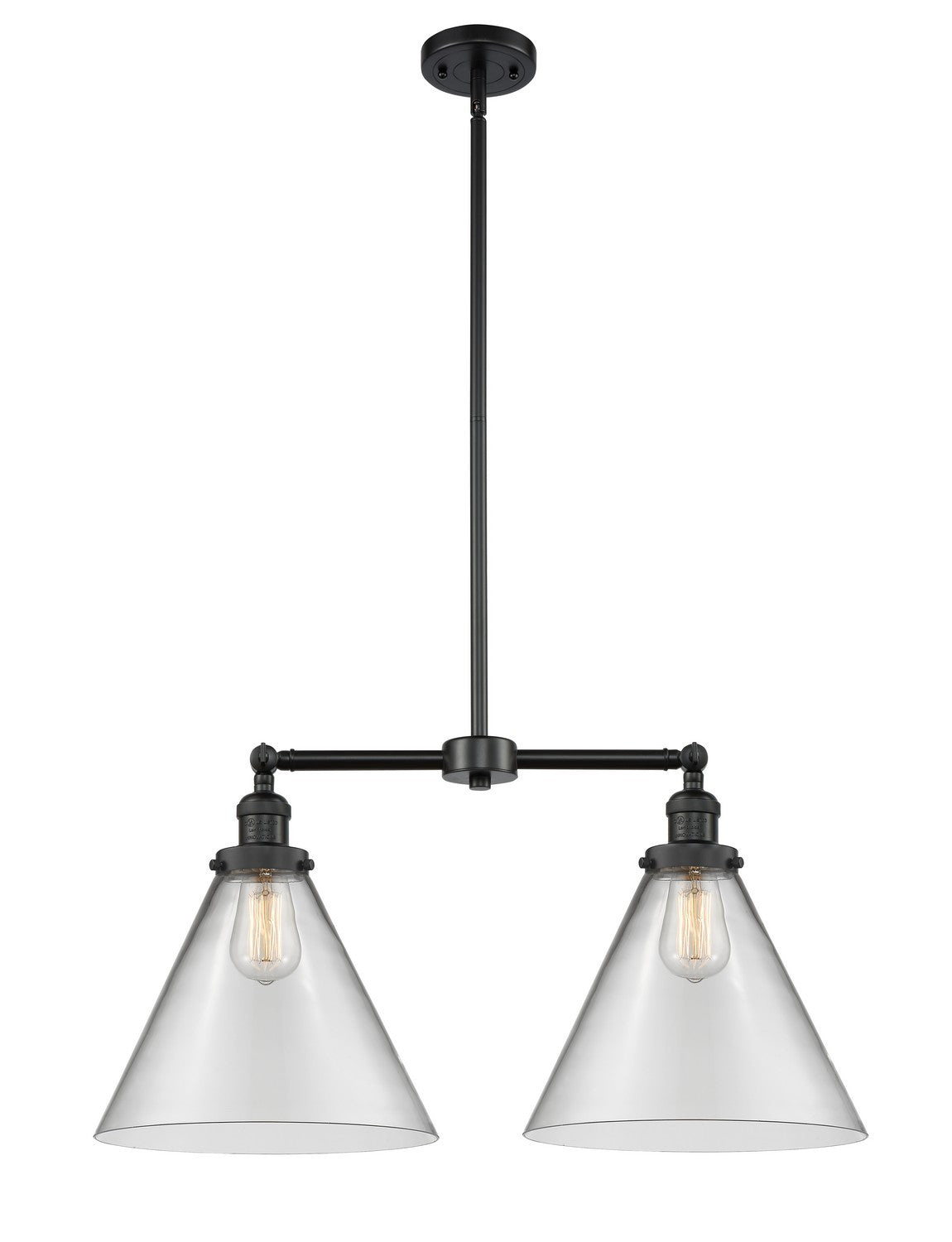 Innovations - 209-BK-G42-L - Two Light Island Pendant - Franklin Restoration - Matte Black
