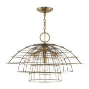 Livex Lighting - 50948-01 - Four Light Chandelier - Brooklyn - Antique Brass