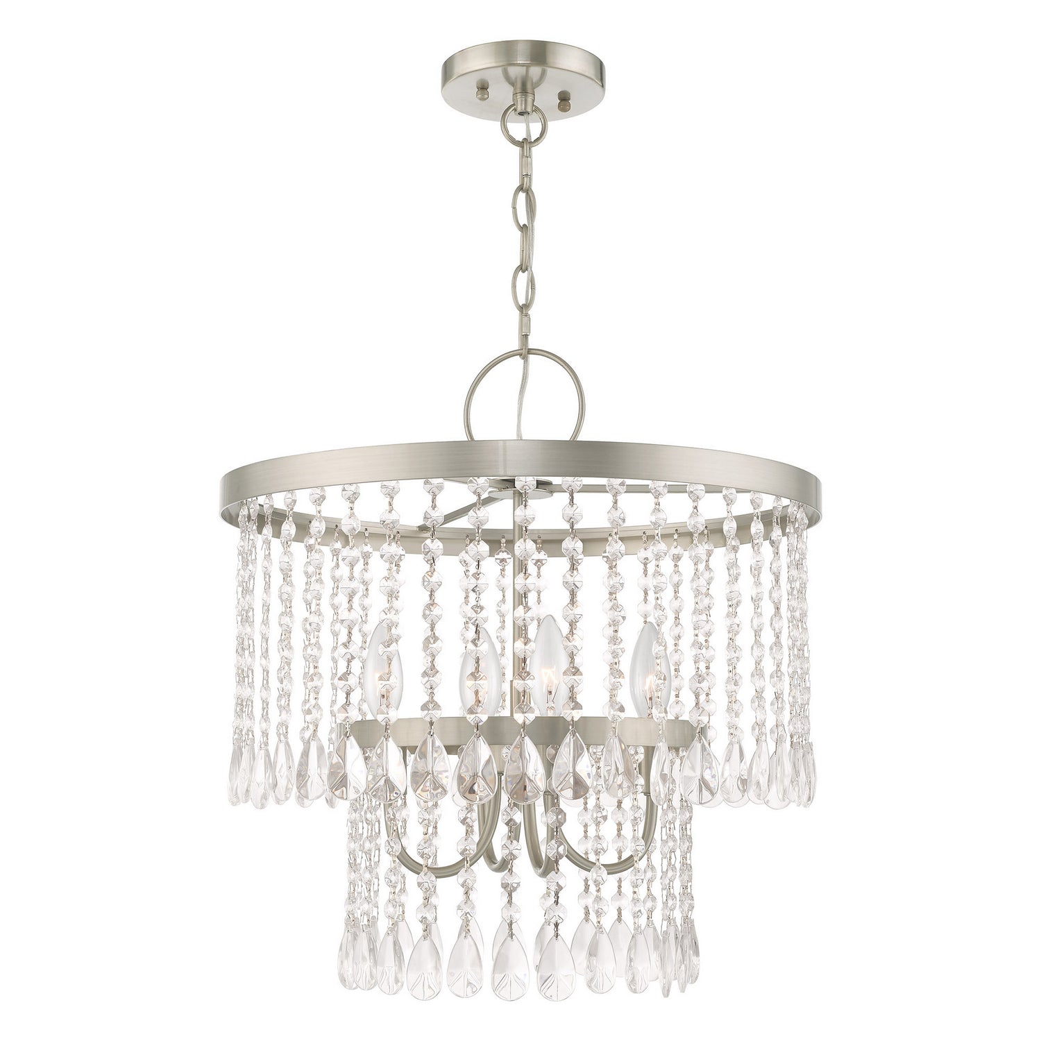 Livex Lighting - 51064-91 - Four Light Pendant - Elizabeth - Brushed Nickel