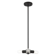 Livex Lighting - 51133-04 - Three Light Mini Chandelier - Copenhagen - Black w/ Brushed Nickels