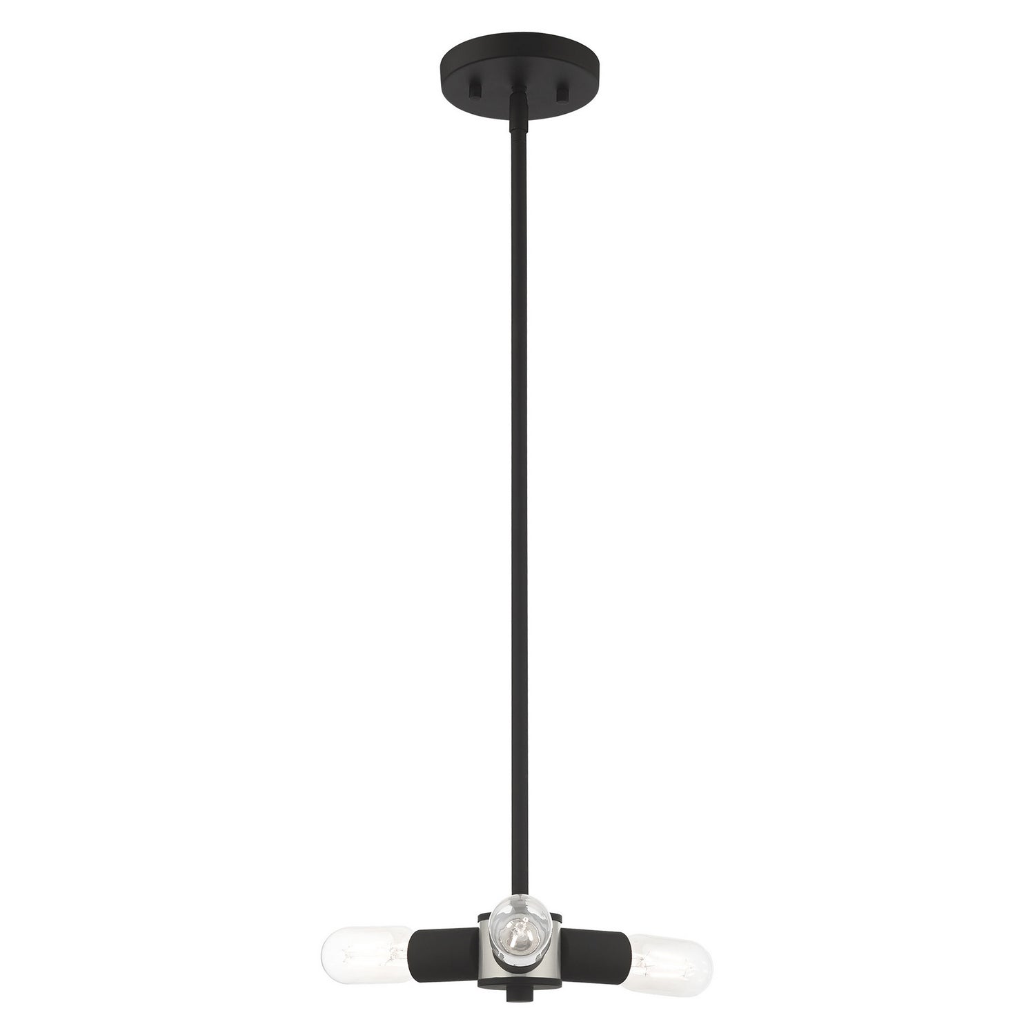 Livex Lighting - 51133-04 - Three Light Mini Chandelier - Copenhagen - Black w/ Brushed Nickels