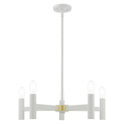 Livex Lighting - 51135-03 - Five Light Chandelier - Copenhagen - White w/ Satin Brasss