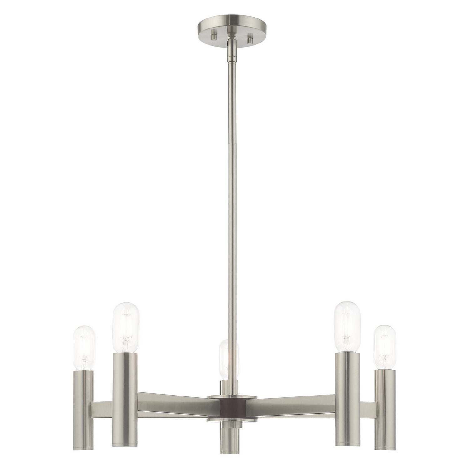Livex Lighting - 51135-91 - Five Light Chandelier - Copenhagen - Brushed Nickel w/ Bronzes
