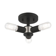 Livex Lighting - 51137-04 - Three Light Ceiling Mount - Copenhagen - Black w/ Brushed Nickels