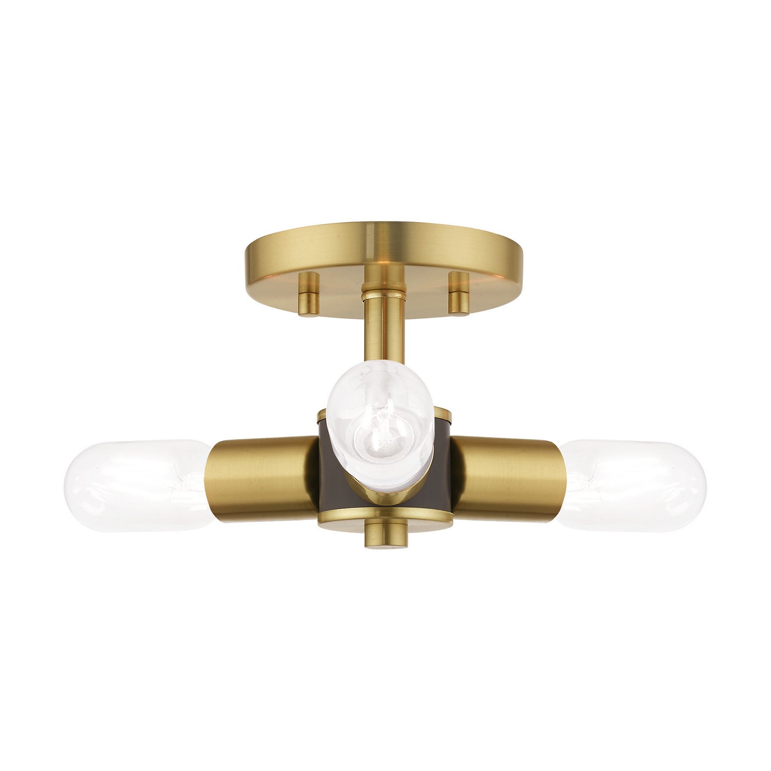 Livex Lighting - 51137-12 - Three Light Ceiling Mount - Copenhagen - Satin Brass w/ Bronzes