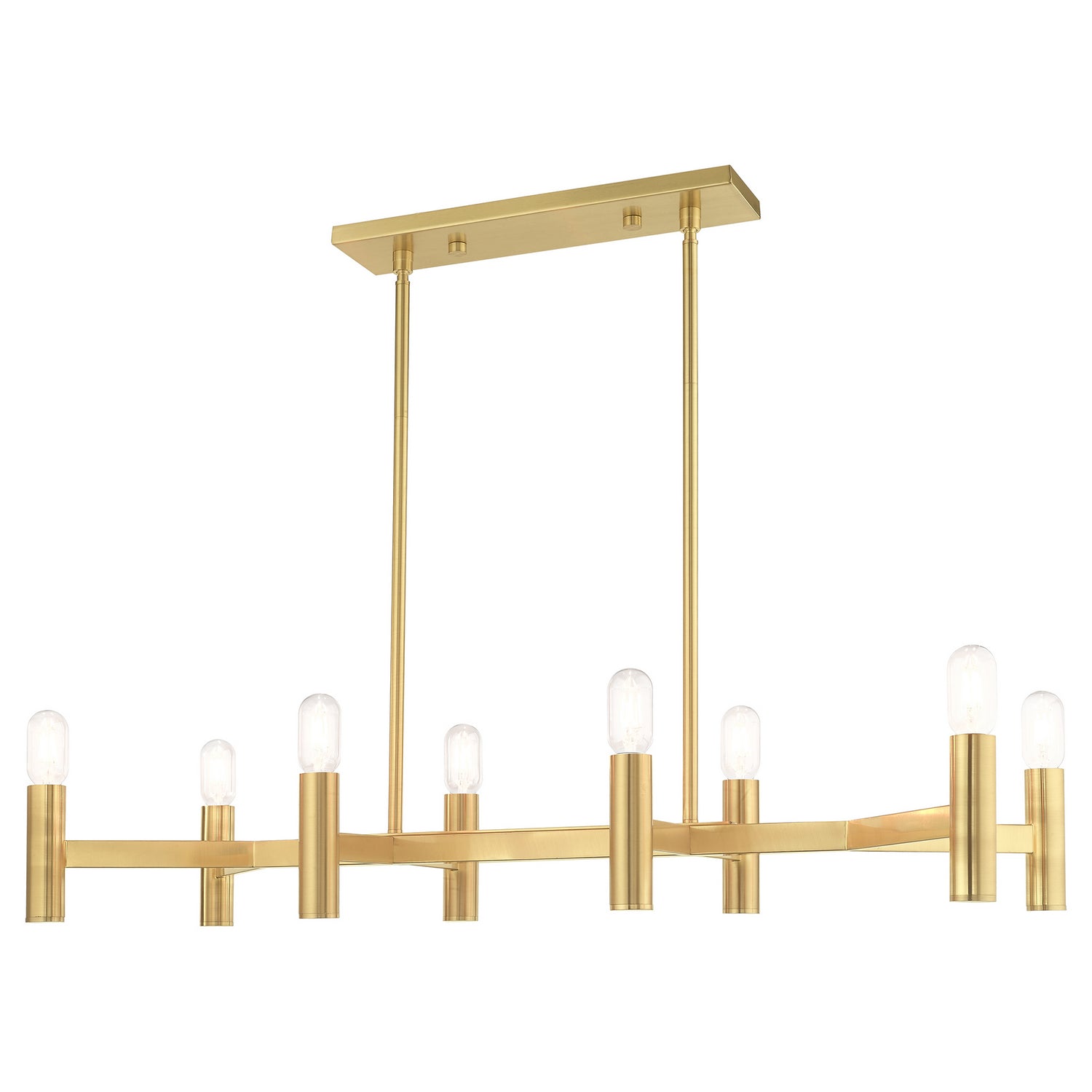 Livex Lighting - 51138-12 - Eight Light Linear Chandelier - Copenhagen - Satin Brass