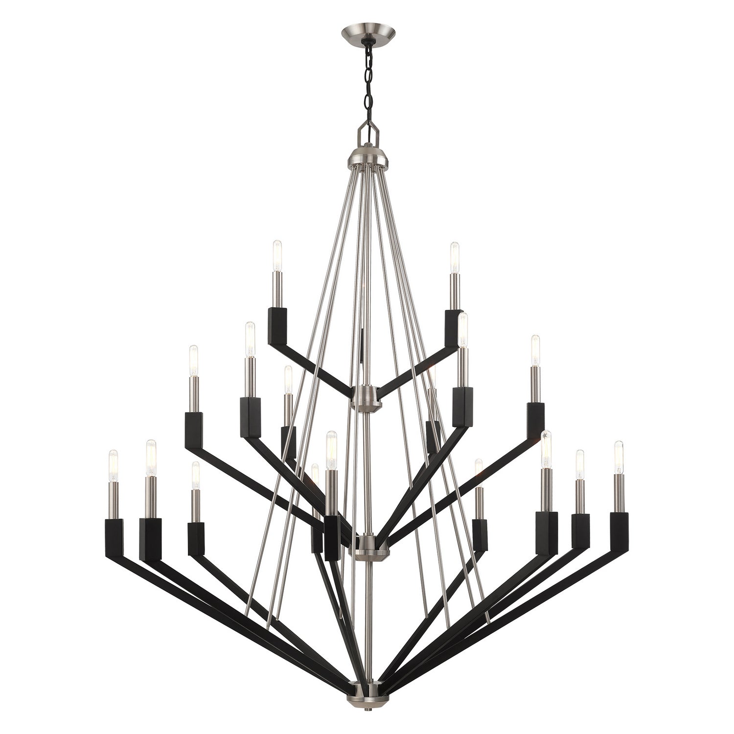 Livex Lighting - 51169-91 - 18 Light Foyer Chandelier - Beckett - Brushed Nickel & Black
