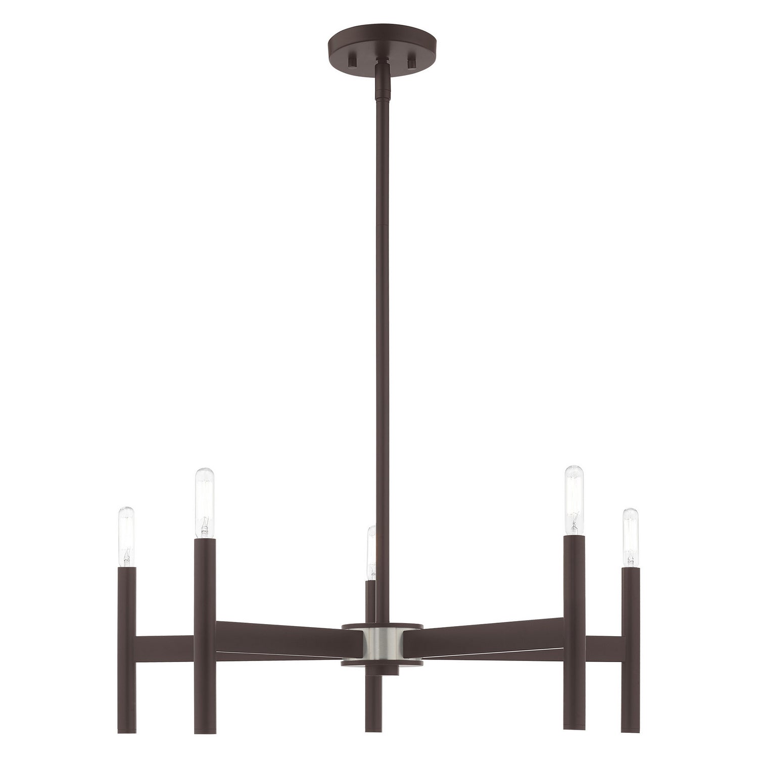 Livex Lighting - 51175-07 - Five Light Chandelier - Copenhagen - Bronze w/ Brushed Nickels