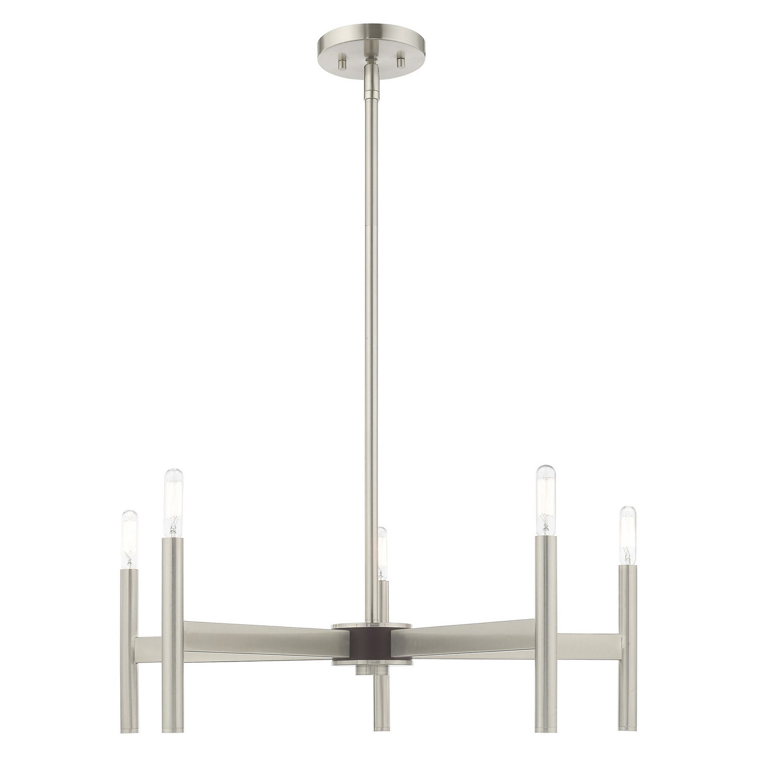 Livex Lighting - 51175-91 - Five Light Chandelier - Copenhagen - Brushed Nickel w/ Bronzes