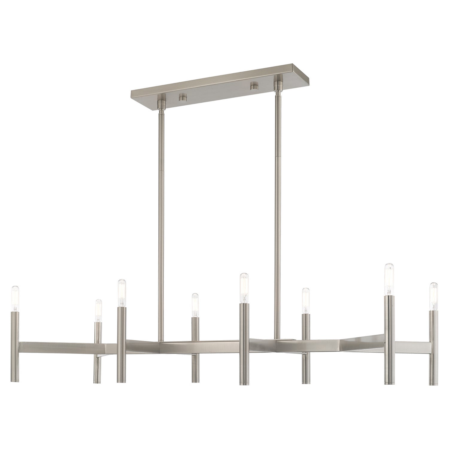 Livex Lighting - 51178-91 - Eight Light Linear Chandelier - Copenhagen - Brushed Nickel
