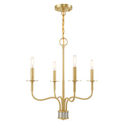 Livex Lighting - 51324-12 - Four Light Mini Chandelier - Lisbon - Satin Brass w/ Brushed Nickel
