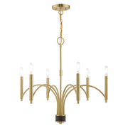 Livex Lighting - 51336-12 - Six Light Chandelier - Wisteria - Satin Brass w/ Bronze