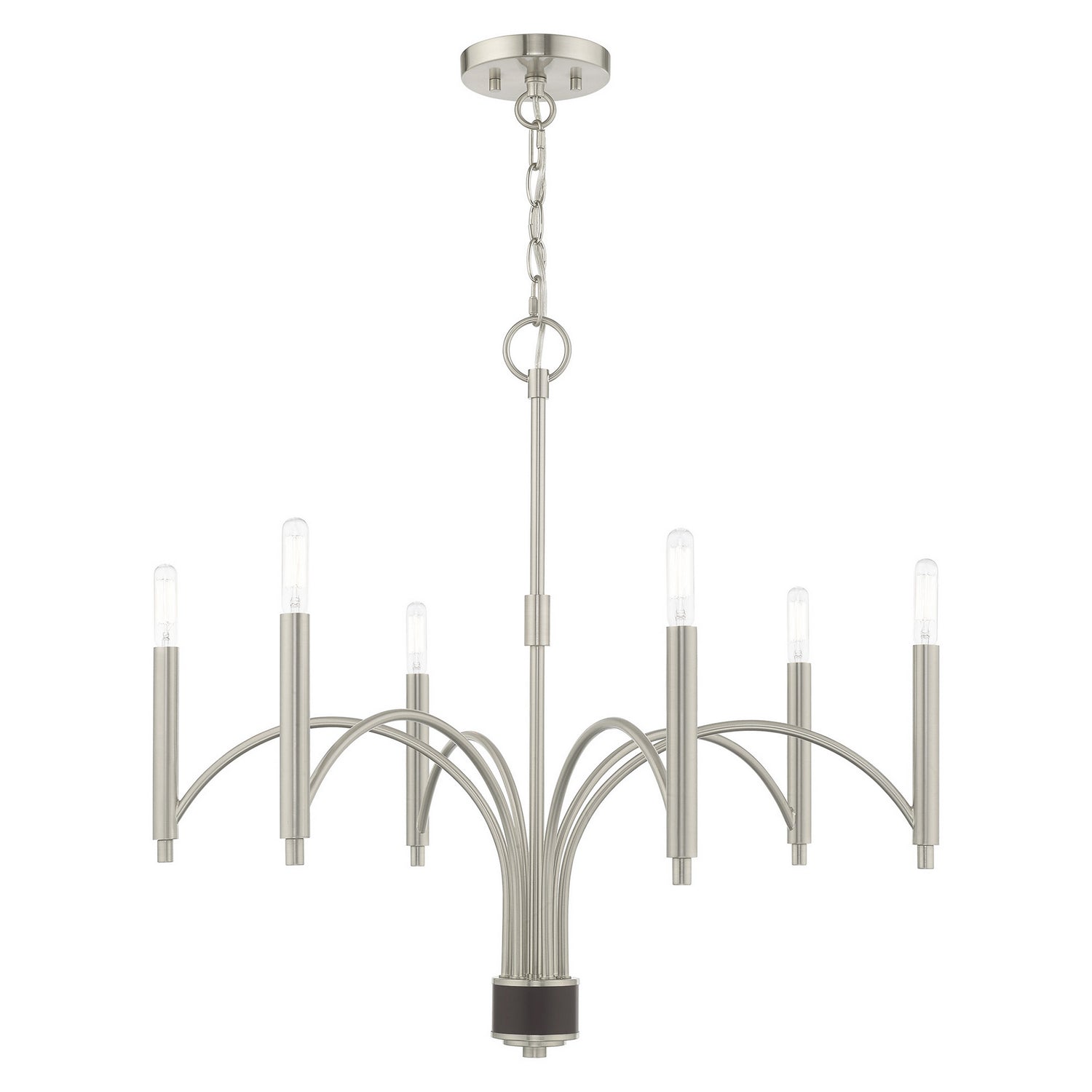 Livex Lighting - 51336-91 - Six Light Chandelier - Wisteria - Brushed Nickel w/ Bronze