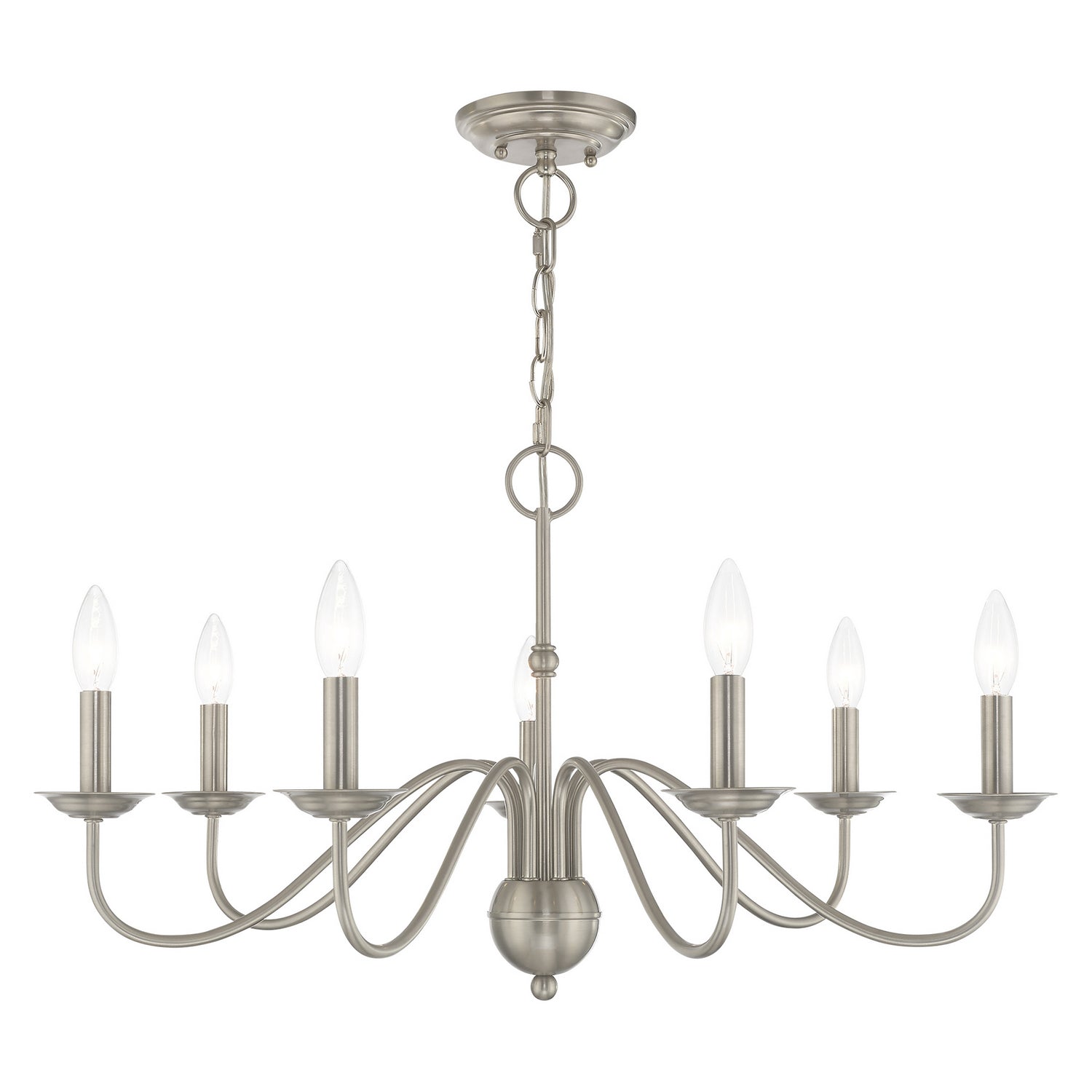 Livex Lighting - 52167-91 - Seven Light Chandelier - Windsor - Brushed Nickel