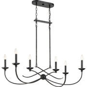 Quoizel - CLL638OK - Six Light Island Chandelier - Calligraphy - Old Black Finish
