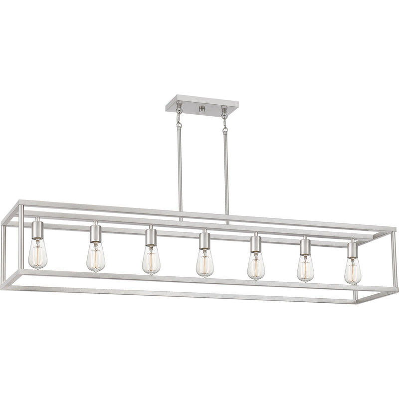 Quoizel - NHR752BN - Seven Light Island Chandelier - New Harbor - Brushed Nickel