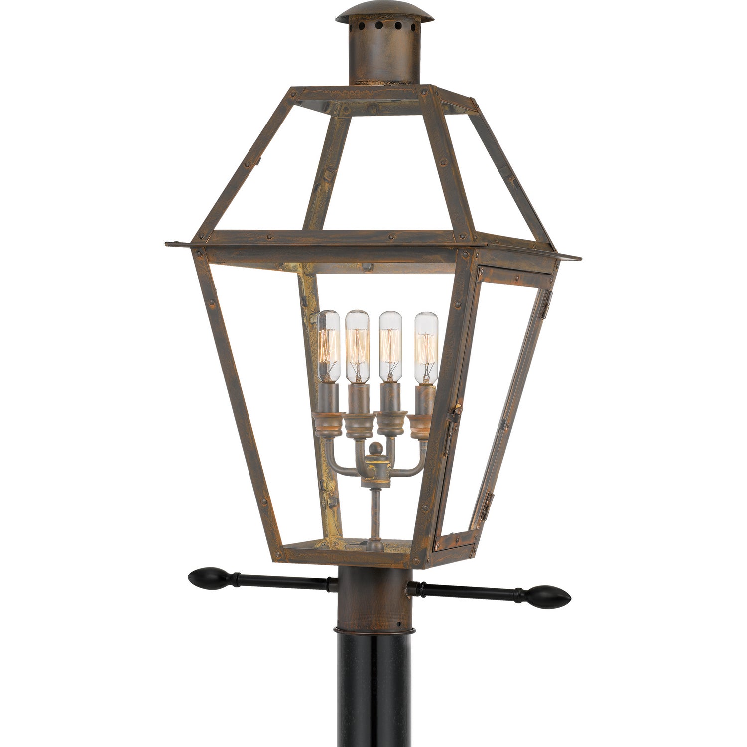 Quoizel - RO9014IZ - Four Light Outdoor Post Mount - Rue De Royal - Industrial Bronze