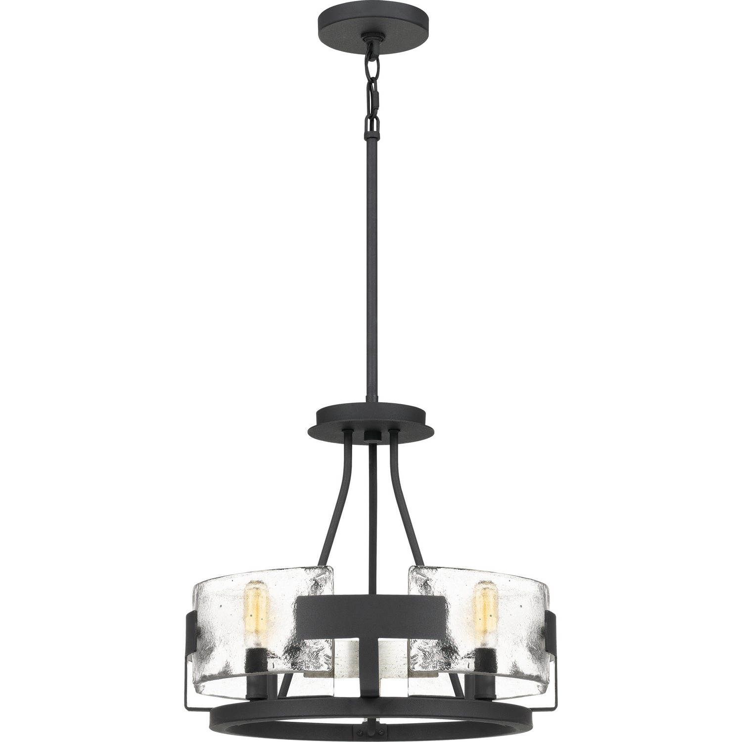 Quoizel - STM1716BA - Four Light Semi-Flush Mount - Stratum - Royal Ebony
