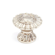 Schaub and Company - 936-WB - Symphony - French Court 1-1/4" Decorative Antique Scalloped Fluted Swan Solid Brass Hand Crafted Round Cabinet Knob in White Brass