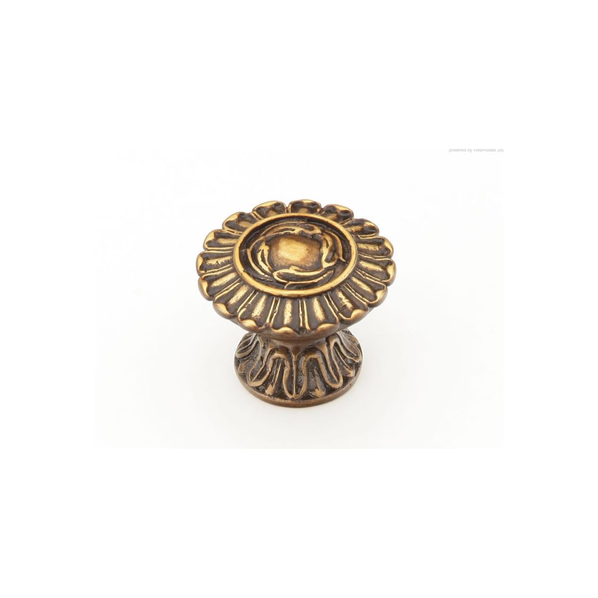 Symphony - French Court 1-1/4" Decorative Antique Scalloped Fluted Swan Solid Brass Hand Crafted Round Cabinet Knob
