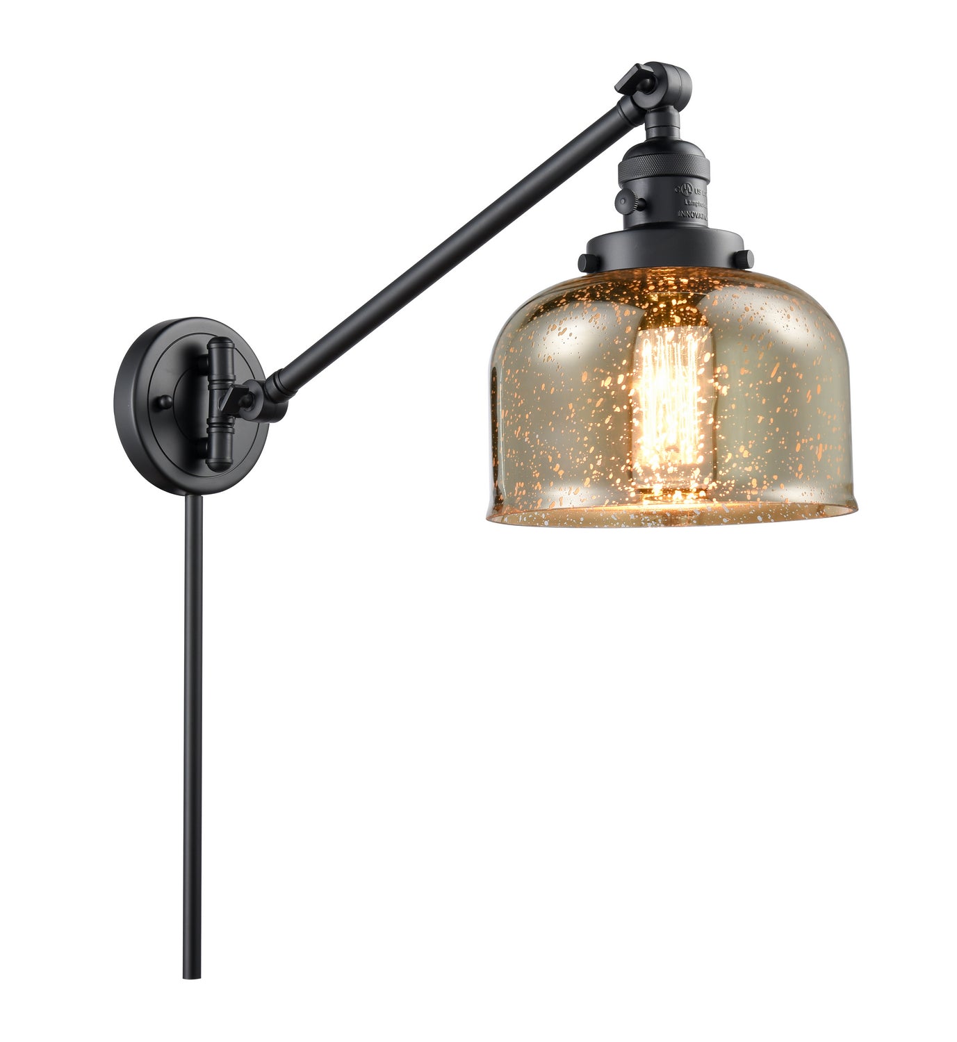Innovations - 237-BK-G78 - One Light Swing Arm - Franklin Restoration - Matte Black