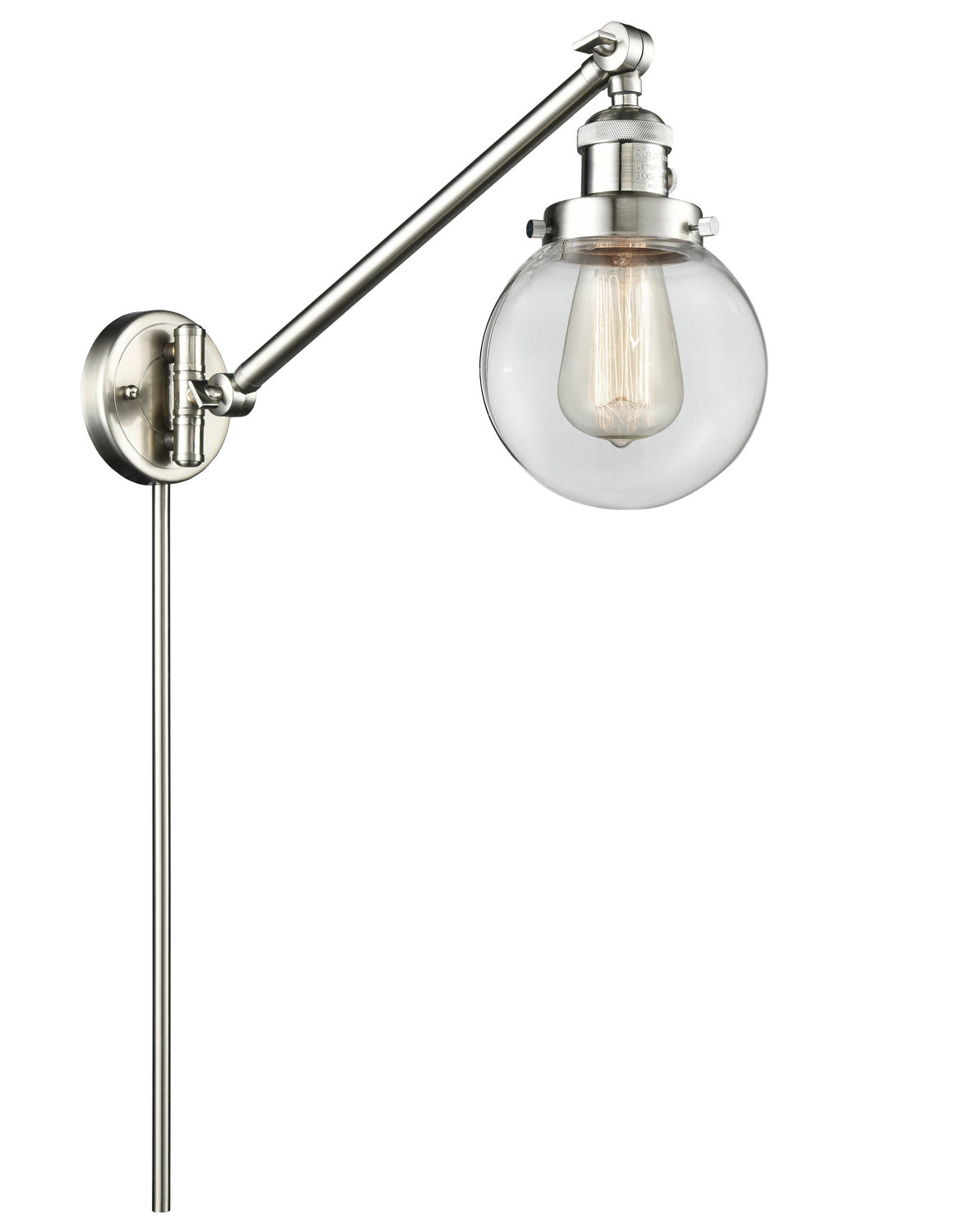 Innovations - 237-SN-G202-6 - One Light Swing Arm - Franklin Restoration - Brushed Satin Nickel