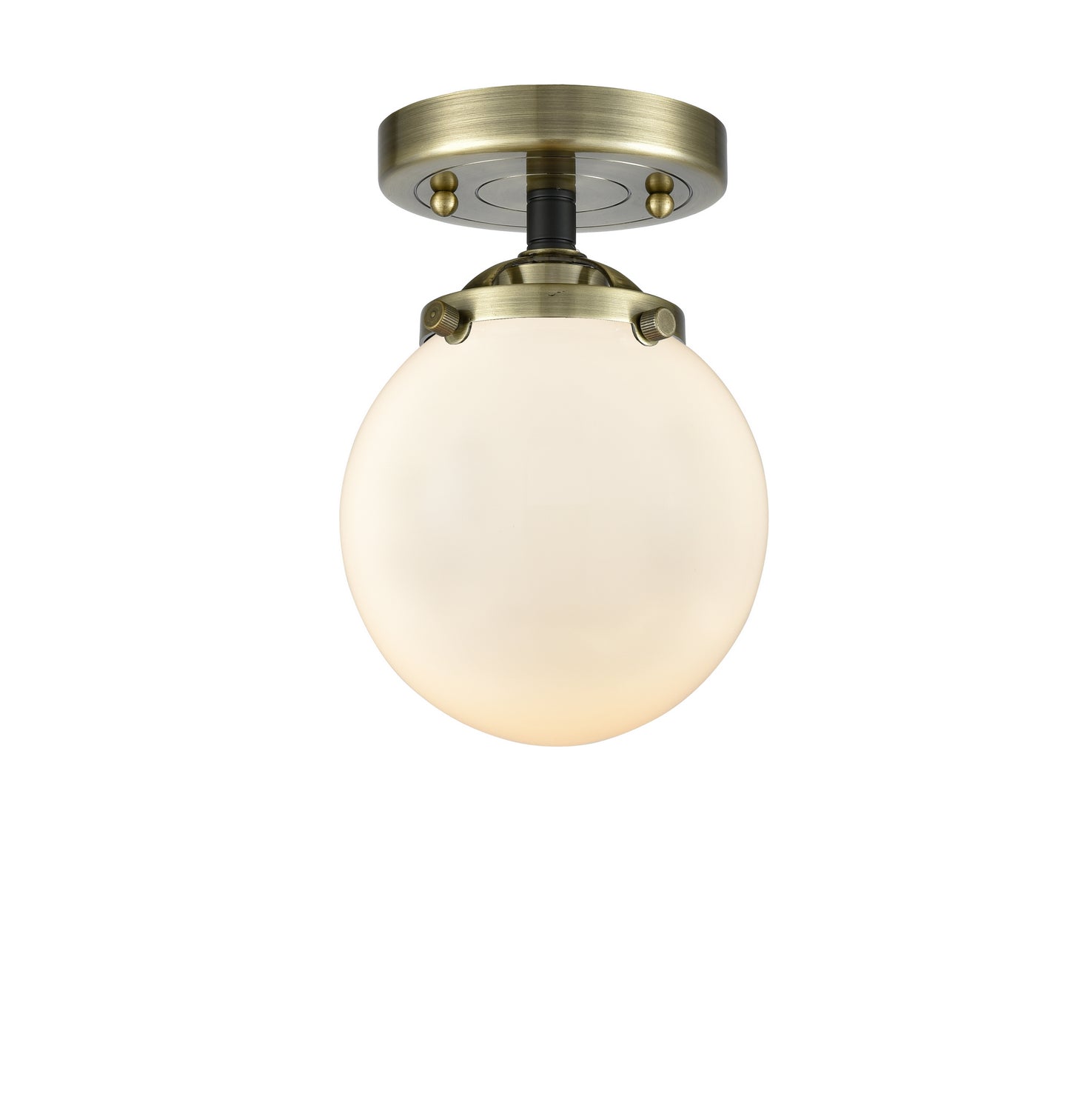 Innovations - 284-1C-BAB-G201-6 - One Light Semi-Flush Mount - Nouveau - Black Antique Brass