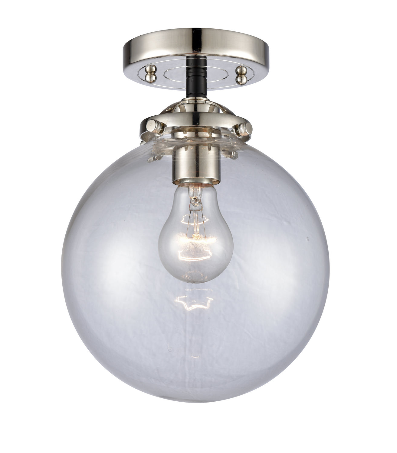 Innovations - 284-1C-BPN-G202-8 - One Light Semi-Flush Mount - Nouveau - Black Polished Nickel