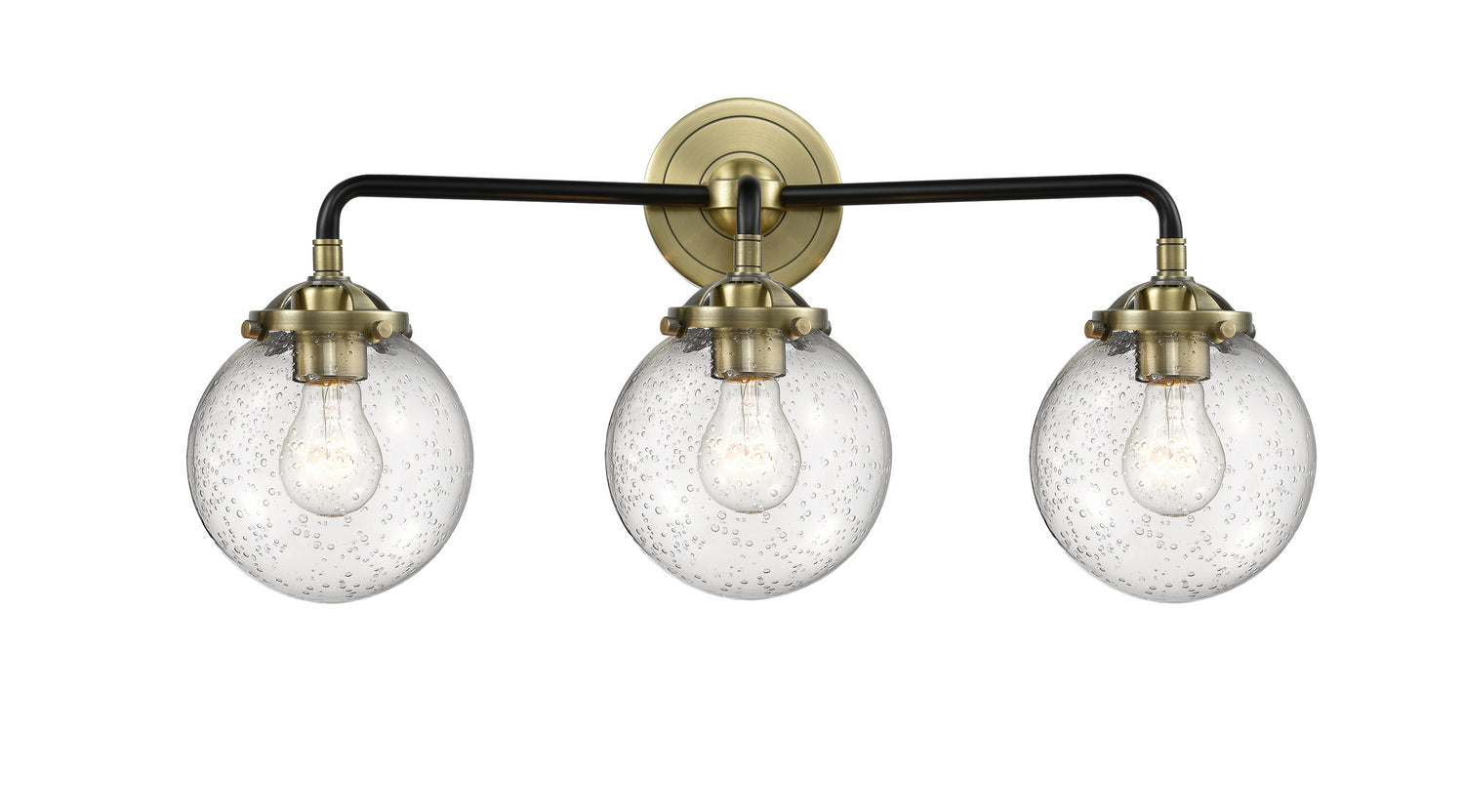Innovations - 284-3W-BAB-G204-6 - Three Light Bath Vanity - Nouveau - Black Antique Brass