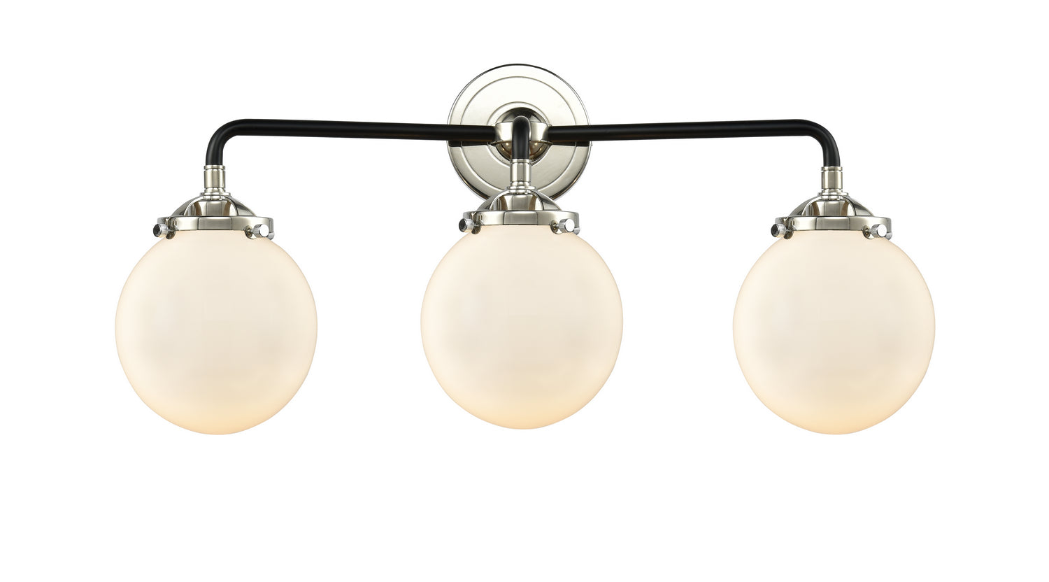 Innovations - 284-3W-BPN-G201-6 - Three Light Bath Vanity - Nouveau - Black Polished Nickel