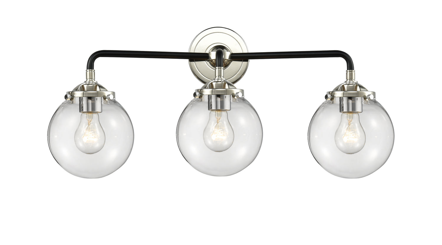 Innovations - 284-3W-BPN-G202-6 - Three Light Bath Vanity - Nouveau - Black Polished Nickel