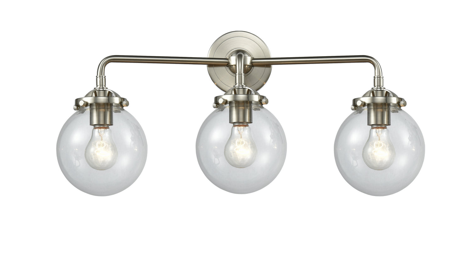 Innovations - 284-3W-SN-G202-6 - Three Light Bath Vanity - Nouveau - Brushed Satin Nickel