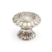 Schaub and Company - 937-WB - Symphony - French Court 1-1/2" Decorative Antique Ornate Scalloped Fluted Round Solid Brass Cabinet Knob in White Brass