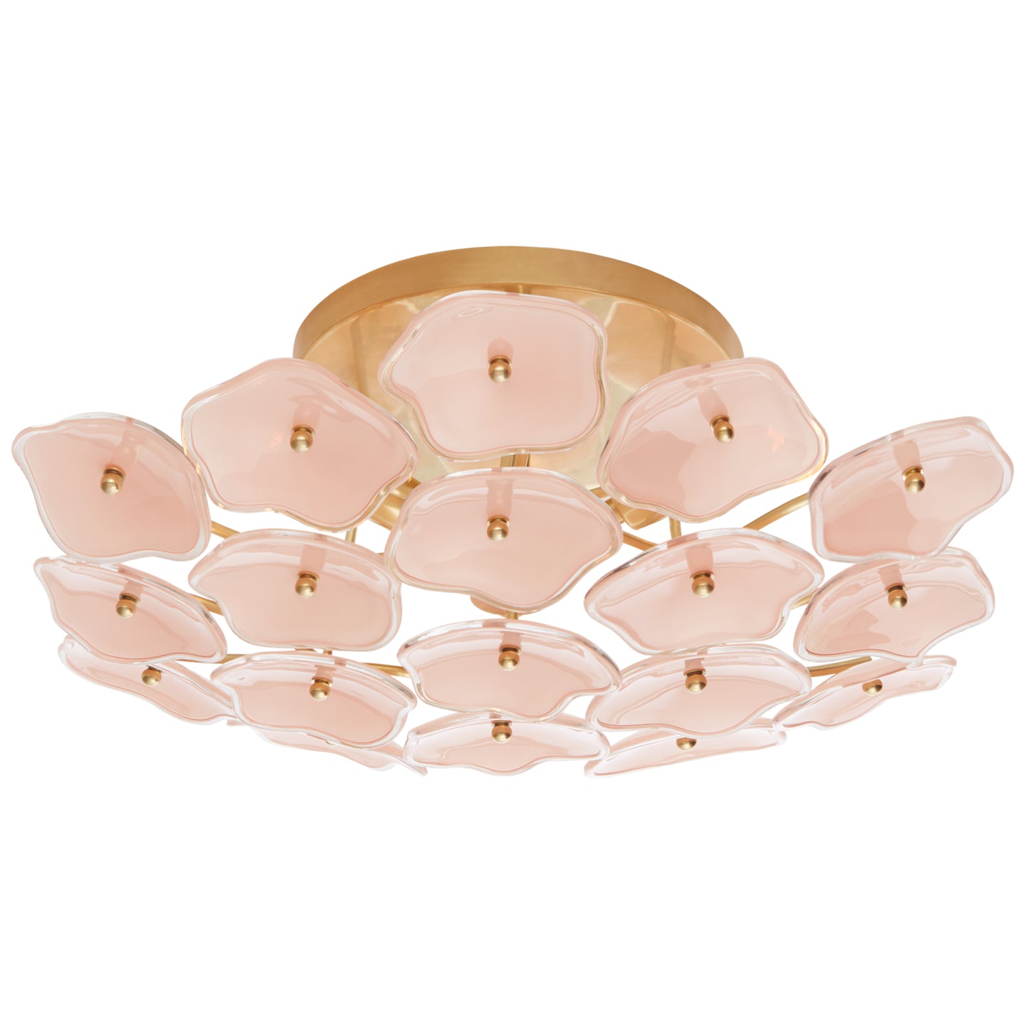 Visual Comfort Signature - KS 4065SB-BLS - Three Light Flush Mount - Leighton - Soft Brass