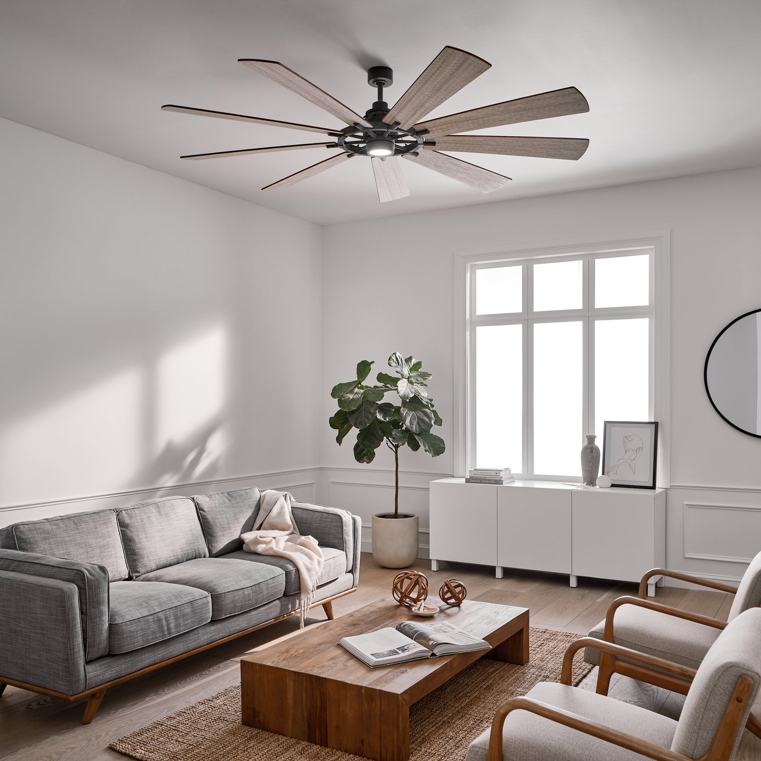Kichler - 300285WZC - 85"Ceiling Fan - Gentry Xl - Weathered Zinc