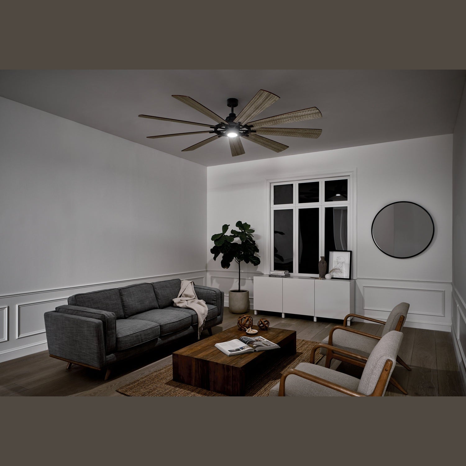 Kichler - 300285WZC - 85"Ceiling Fan - Gentry Xl - Weathered Zinc