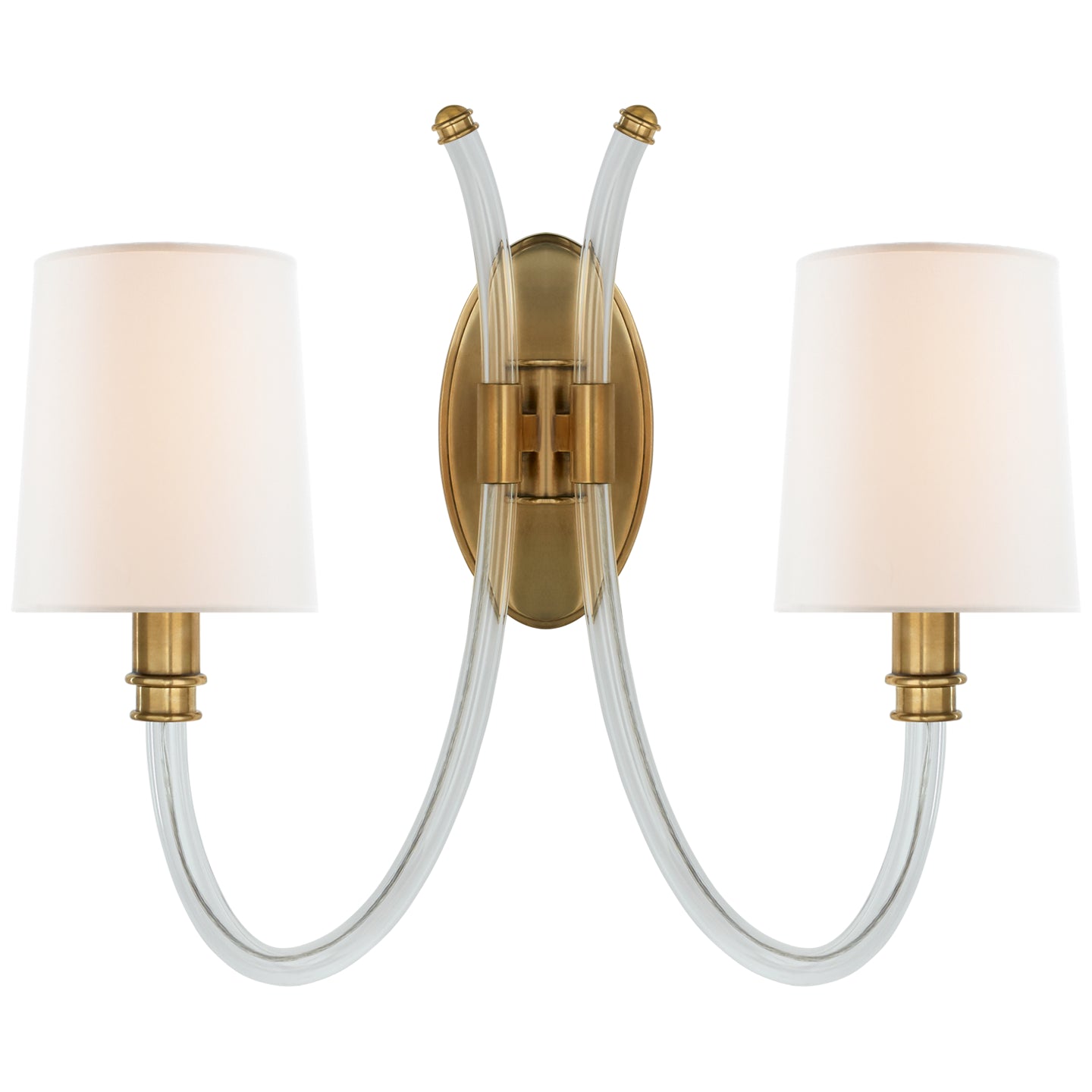Visual Comfort Signature - JN 2030CG/AB-L - Two Light Wall Sconce - Clarice - Acrylic with Antique Brass