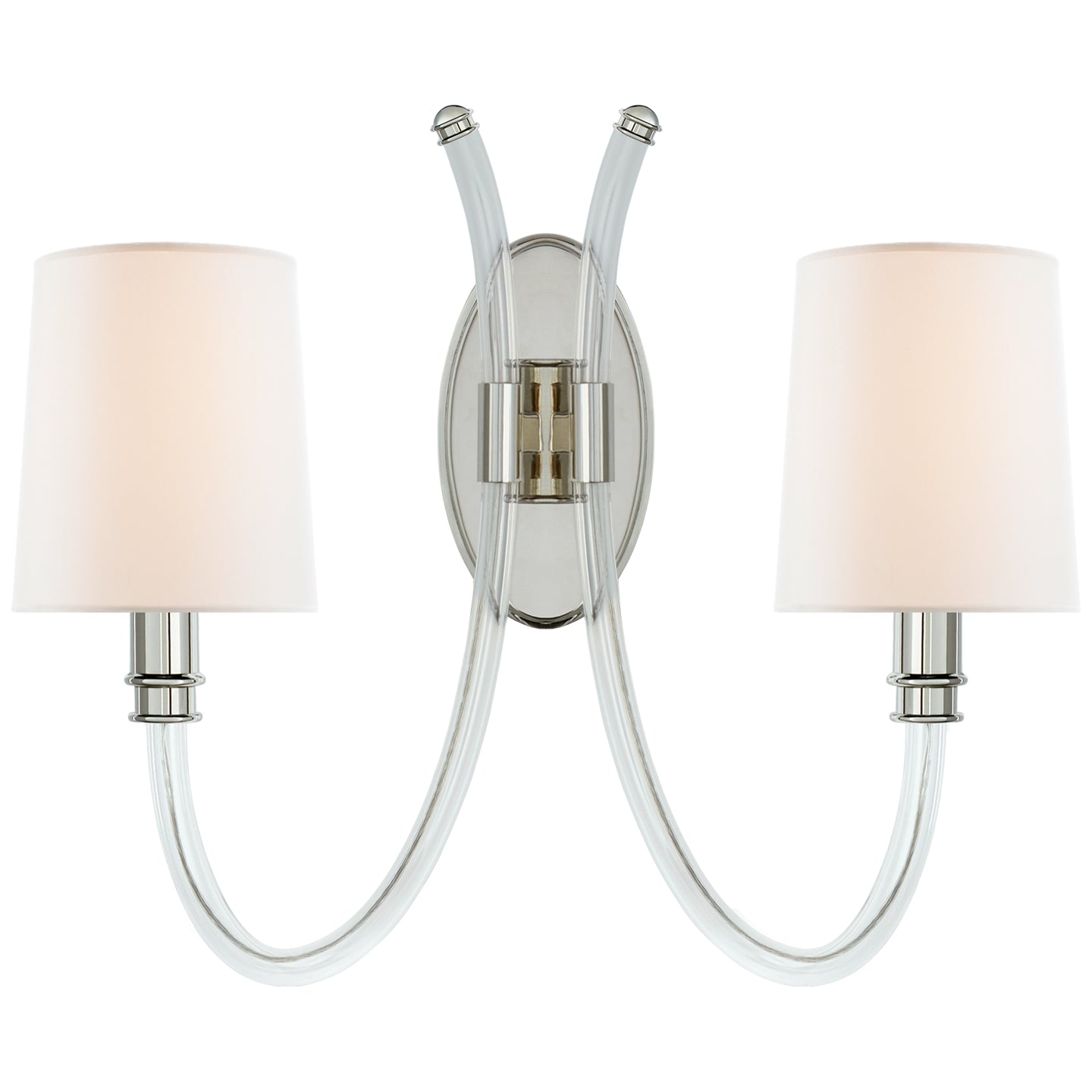 Visual Comfort Signature - JN 2030CG/PN-L - Two Light Wall Sconce - Clarice - Acrylic with Polished Nickel