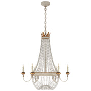 Visual Comfort Signature - JN 5016VWG-CG - Six Light Chandelier - Entellina - Vintage White and Gild