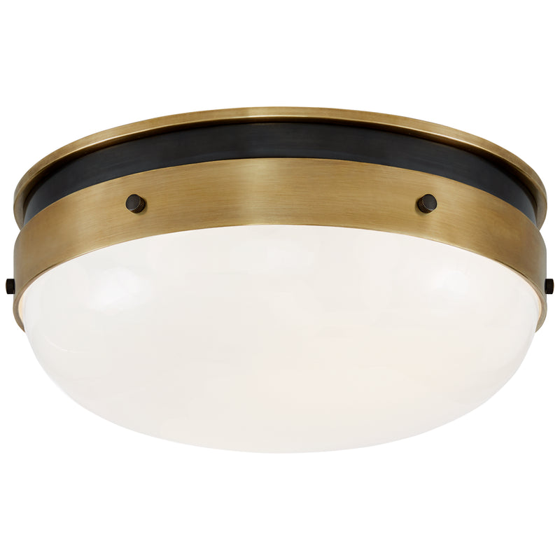Visual Comfort Signature - TOB 4063BZ/HAB-WG - Two Light Flush Mount - Hicks - Bronze with Antique Brass