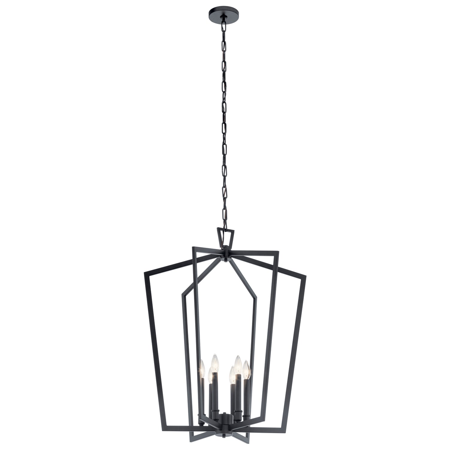 Kichler - 43495BK - Six Light Foyer Pendant - Abbotswell - Black