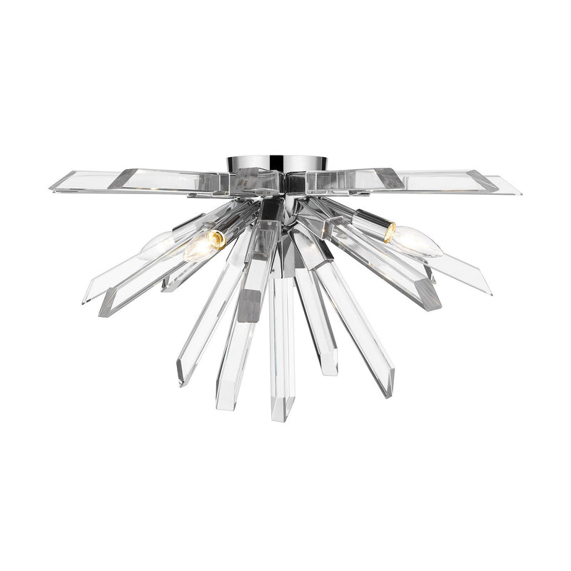 Z-Lite - 4003-F-CH - Four Light Flush Mount - Burst - Chrome