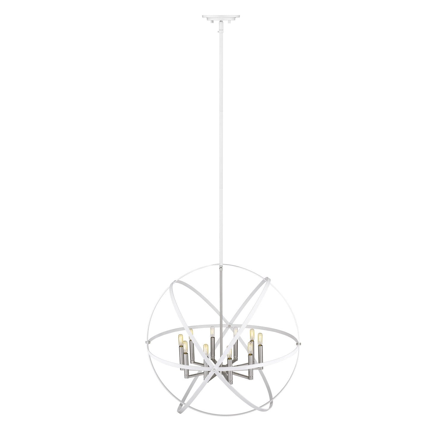 Z-Lite - 463-36HWH-BN - Ten Light Chandelier - Cavallo - Hammered White + Brushed Nickel