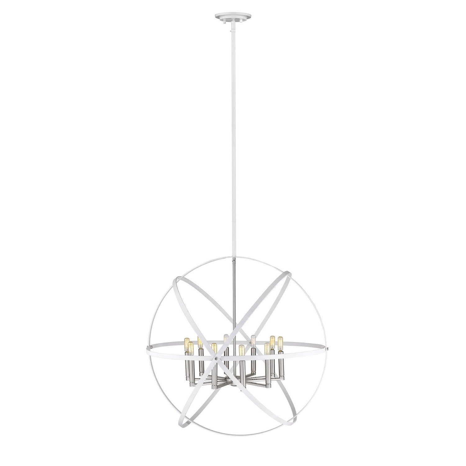 Z-Lite - 463-36HWH-BN - Ten Light Chandelier - Cavallo - Hammered White + Brushed Nickel