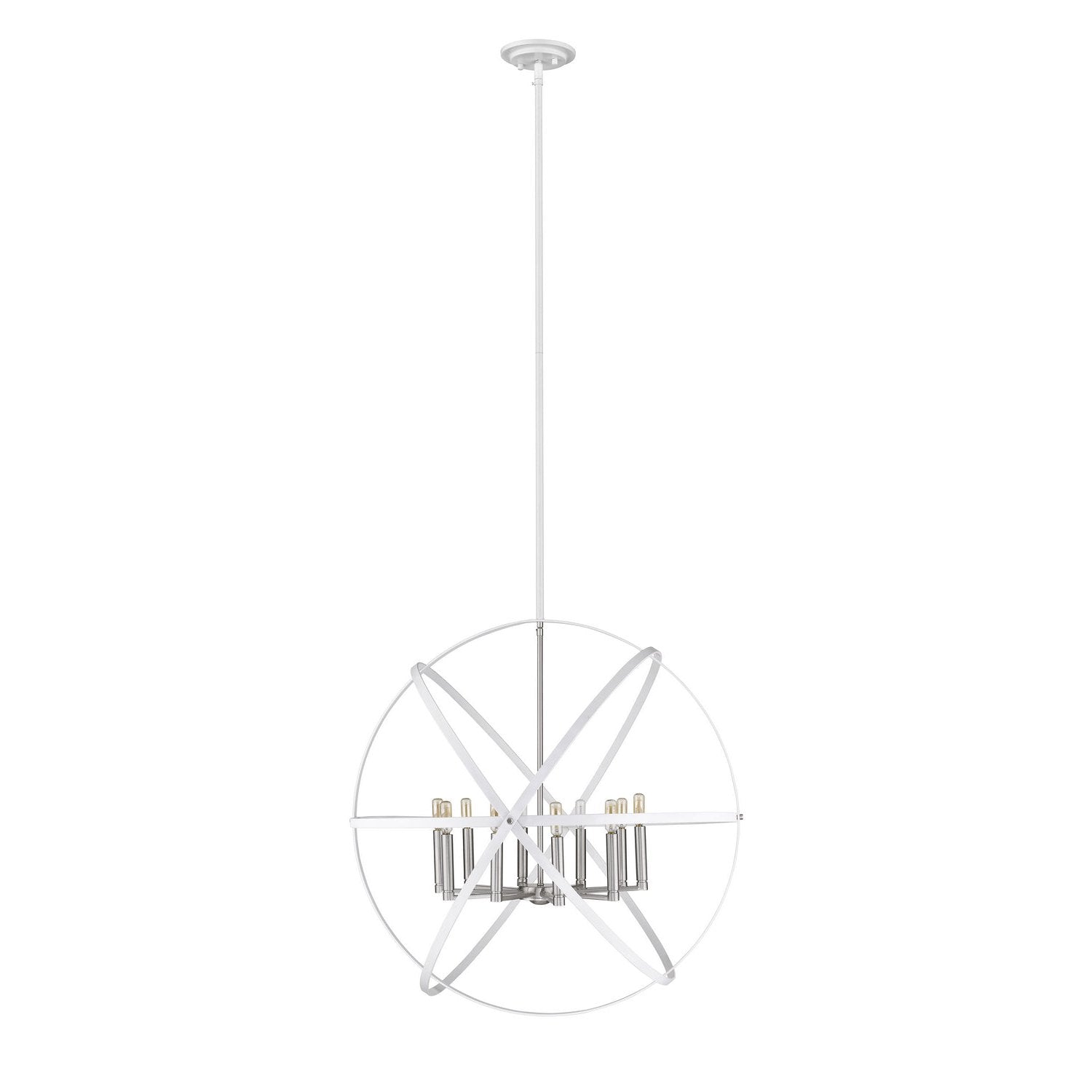 Z-Lite - 463-36HWH-BN - Ten Light Chandelier - Cavallo - Hammered White + Brushed Nickel