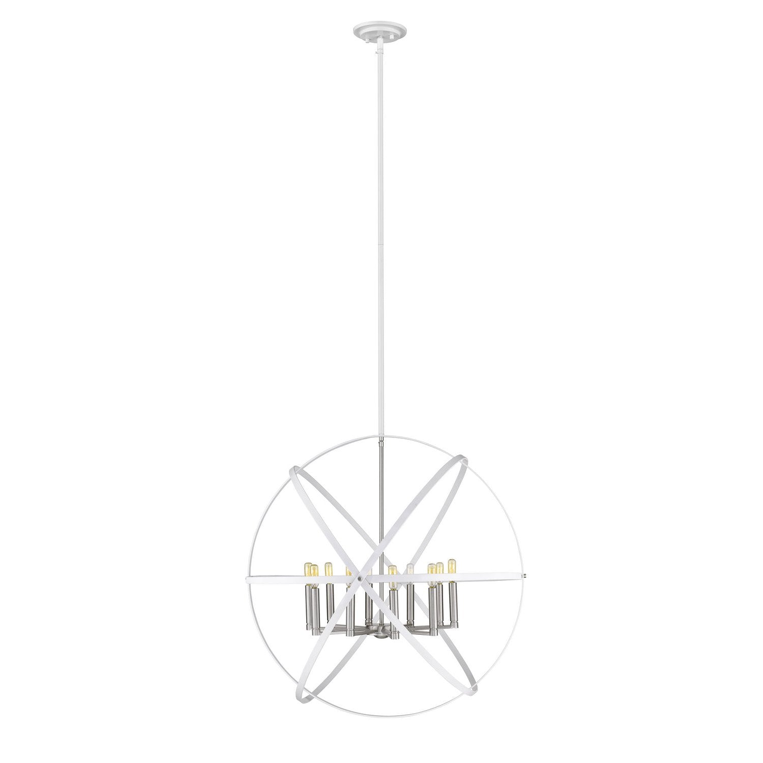 Z-Lite - 463-36HWH-BN - Ten Light Chandelier - Cavallo - Hammered White + Brushed Nickel