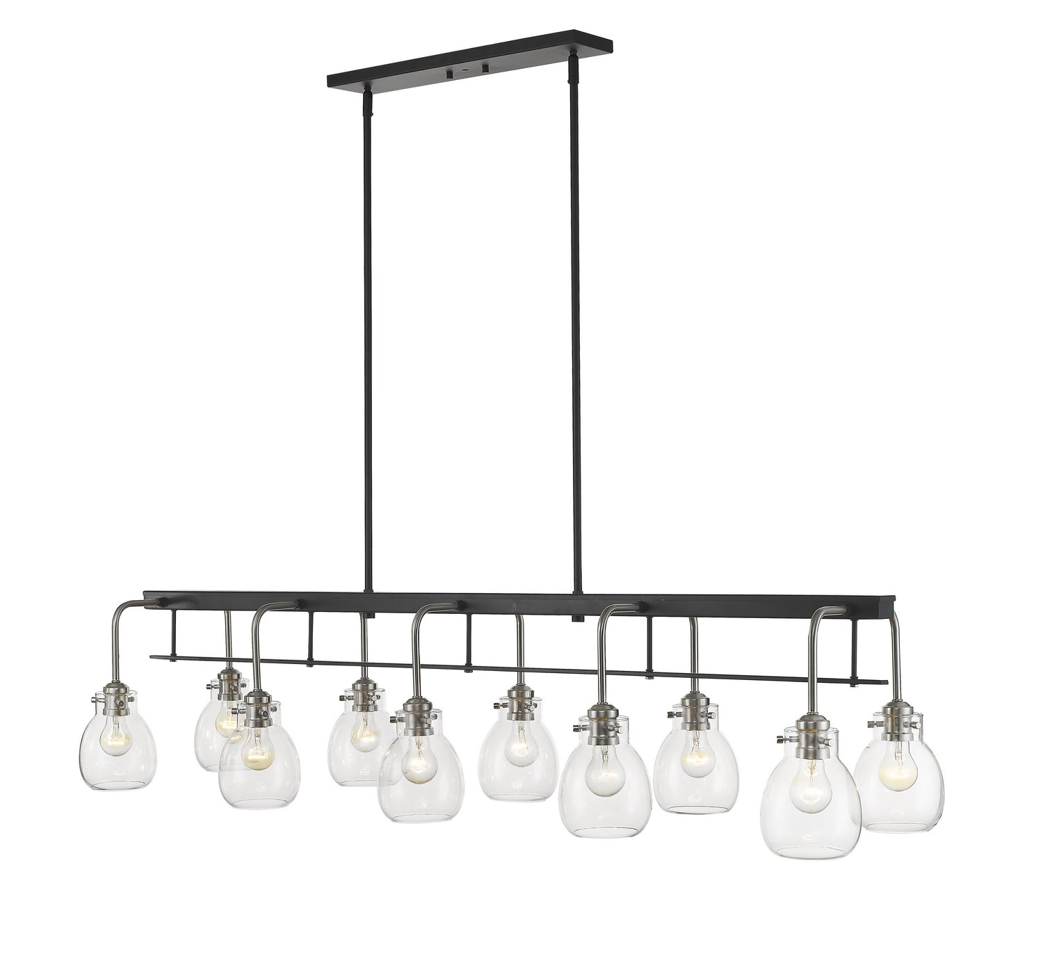 Z-Lite - 466-10L-MB-BN - Ten Light Linear Chandelier - Kraken - Matte Black + Brushed Nickel