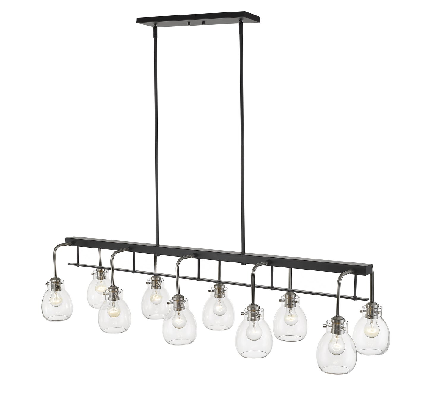Z-Lite - 466-10L-MB-BN - Ten Light Linear Chandelier - Kraken - Matte Black + Brushed Nickel
