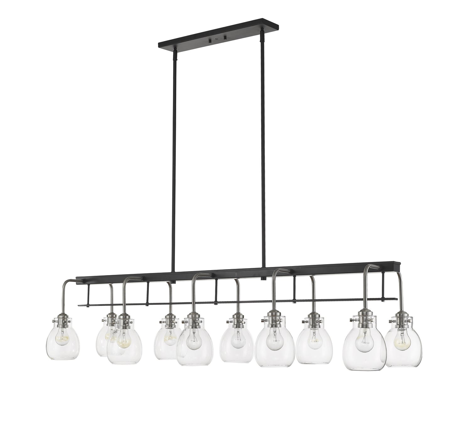 Z-Lite - 466-10L-MB-BN - Ten Light Linear Chandelier - Kraken - Matte Black + Brushed Nickel